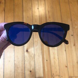 Madewell Brown Tortoise Shell Sunglasses with Blue Tinted Lenses